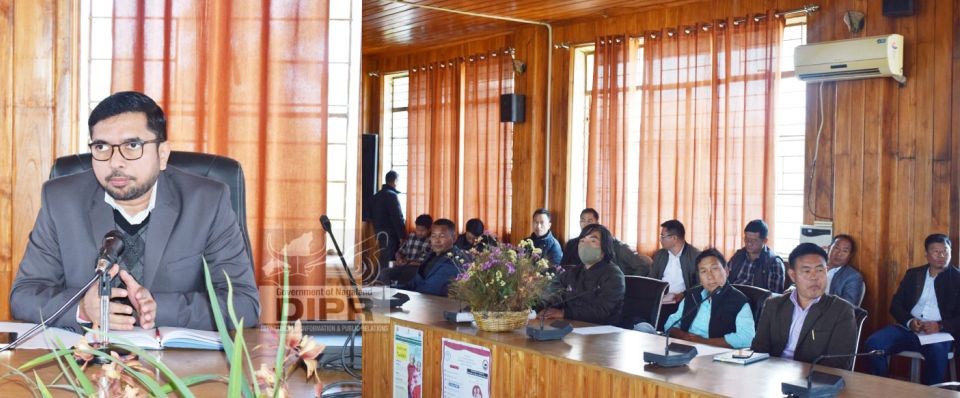 DC Peren, Vineet Kumar, IAS addressing the District Planning & Development Board meeting at DC's Conference Hall, Peren on January 9. (DIPR Photo)